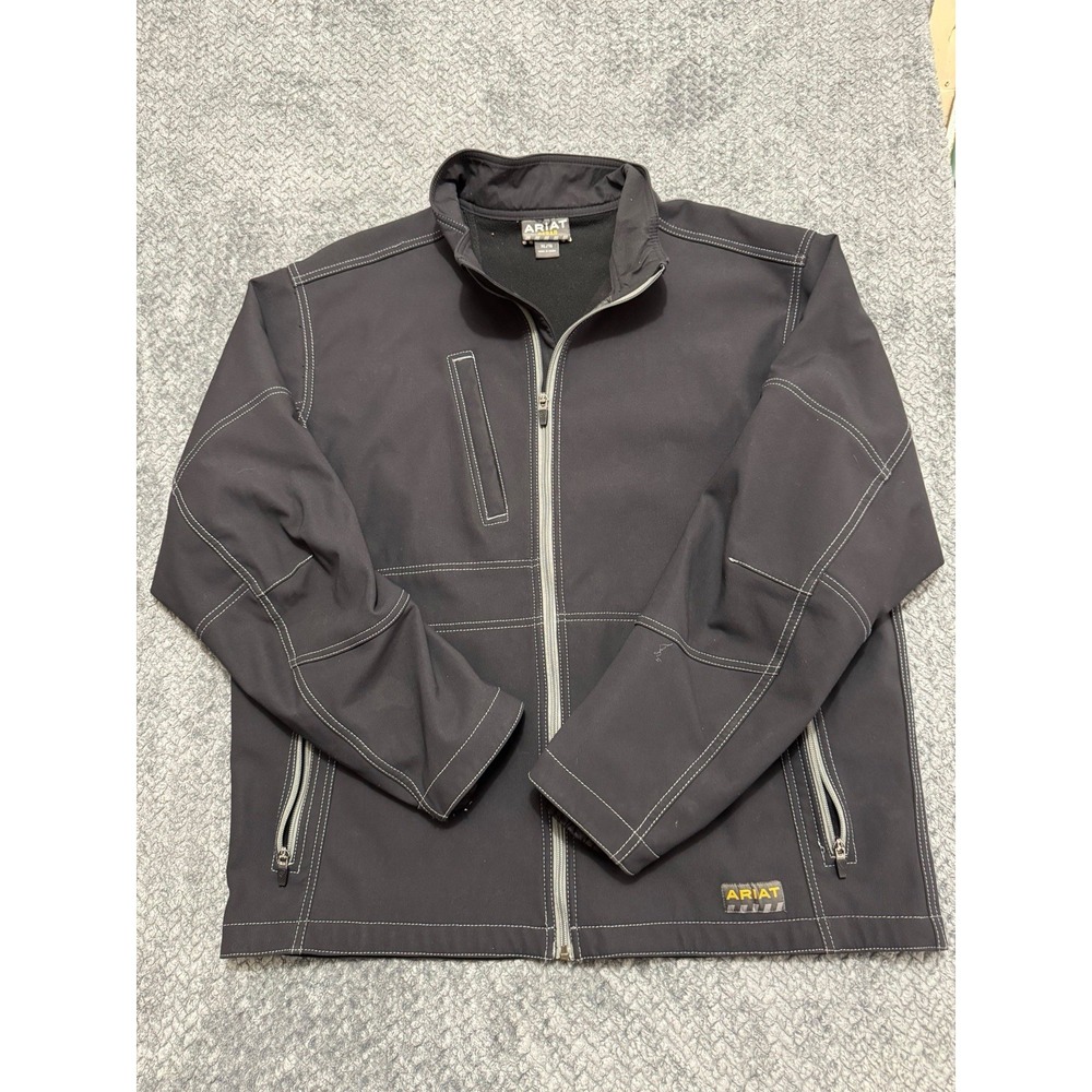 Ariat Men's Rebar Stretch Canvas Black Softshell Jacket Size XLarge